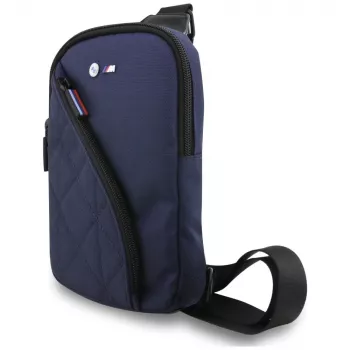 BMW Nylon Pocket & Metal Logo Crossbody -puhelinlaukku, Navy Blue