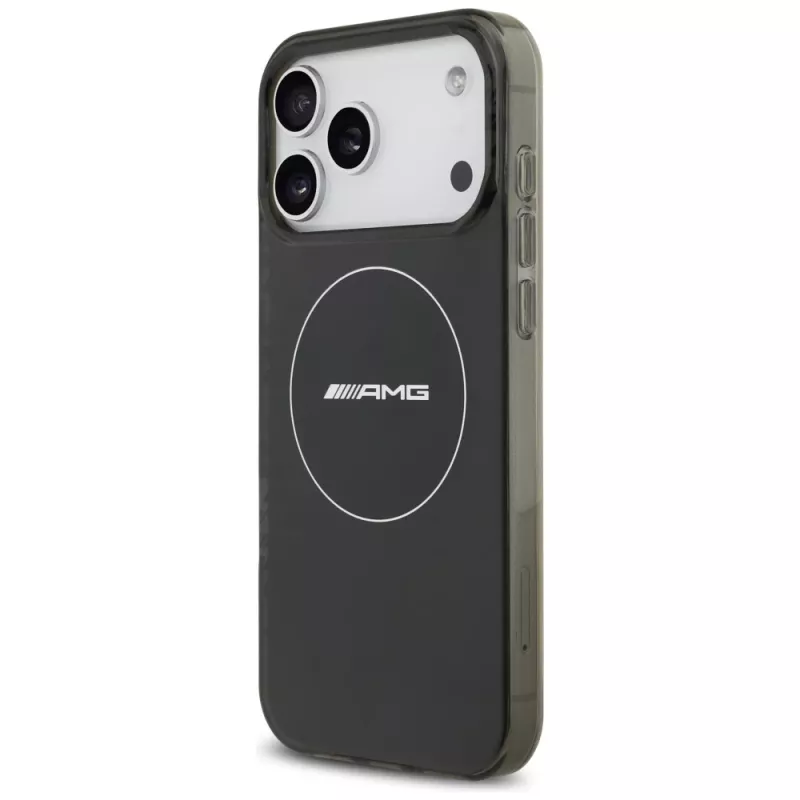 Mercedes AMG Double Layer Transparent Smoked MagSafe -kotelo iPhone 17 Pro Max:lle, musta