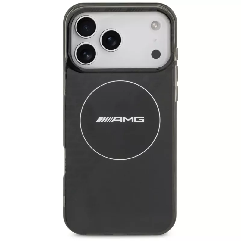 Mercedes AMG Double Layer Transparent Smoked MagSafe -kotelo iPhone 17 Pro Max:lle, musta