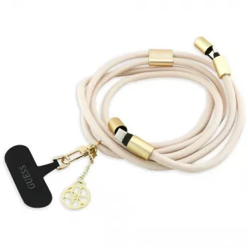 Guess Crossbody Strap 4G Charm - yleinen puhelinhihna / USB-C–USB-C-kaapeli 1,5 m (beige)
