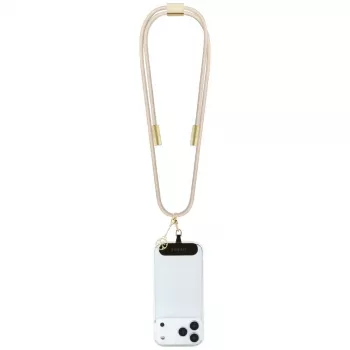 Guess Crossbody Strap 4G Charm - yleinen puhelinhihna / USB-C–USB-C-kaapeli 1,5 m (beige)