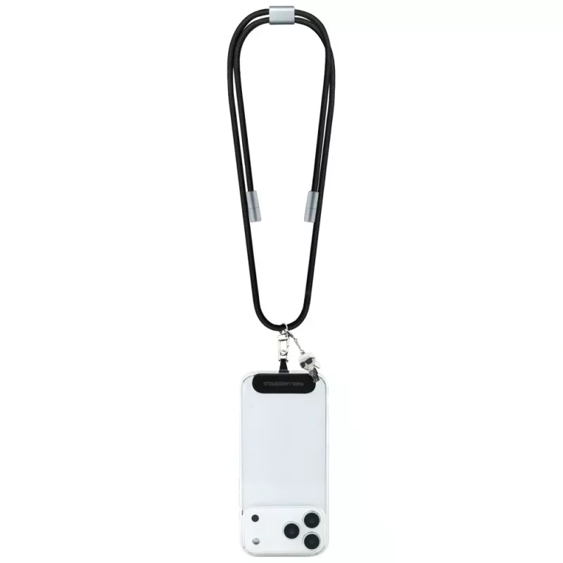 Karl Lagerfeld Ikonik Charm USB-C–USB-C-kaapeli lanyardilla, 1,2 m, musta