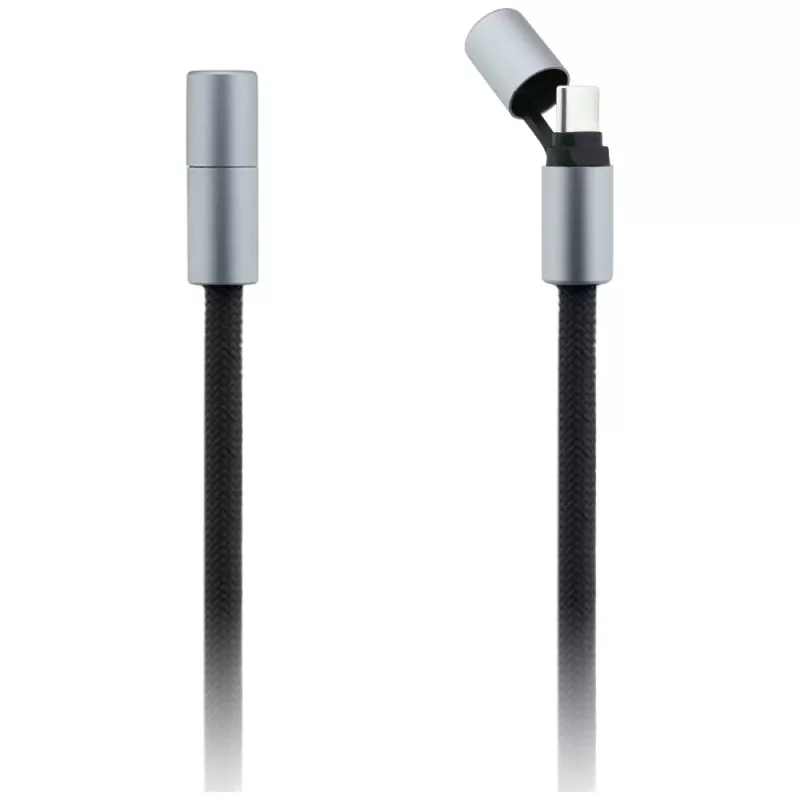 Karl Lagerfeld Ikonik Charm USB-C–USB-C-kaapeli lanyardilla, 1,2 m, musta