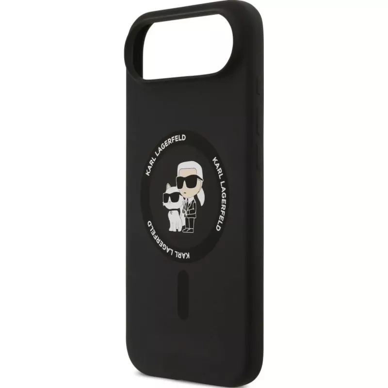 KARL LAGERFELD silikoninen Karl & Choupette Ring MagSafe -kotelo Apple iPhone Airille - musta