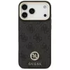 Guess 4G Strass Logo & Big Strap Metal Buttons MagSafe -kotelo iPhone 17 Pro Maxille, musta