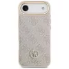 Guess 4G Strass Logo & Big Strap Metal Buttons MagSafe -kotelo iPhone Airille - pinkki