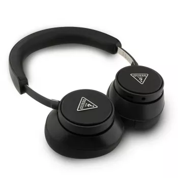 Guess Bluetooth over-ear-kuulokkeet ENC Saffiano Triangle Logo, musta