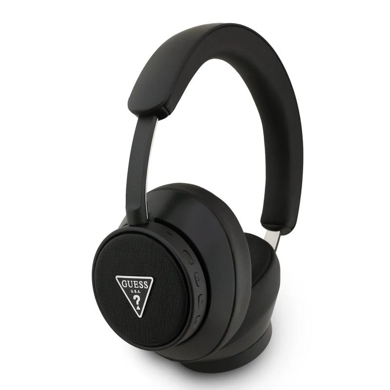 Guess Bluetooth over-ear-kuulokkeet ENC Saffiano Triangle Logo, musta