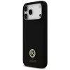 Guess Silicone Logo Strass 4G MagSafe -kotelo iPhone 17 Pro Maxille, musta