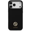 Guess Silicone Logo Strass 4G MagSafe -kotelo iPhone 17 Pro Maxille, musta