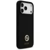 Guess Silicone Logo Strass 4G MagSafe -kotelo iPhone 17 Pro Maxille, musta