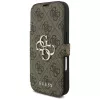 Guess Book 4G Metal Logo -kotelo Apple iPhone 17 Prolle, ruskea