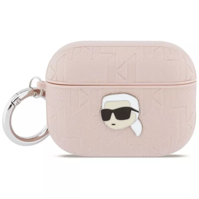 KARL LAGERFELD Monogram Karl Head -kotelo AirPods Pro 3:lle, pinkki