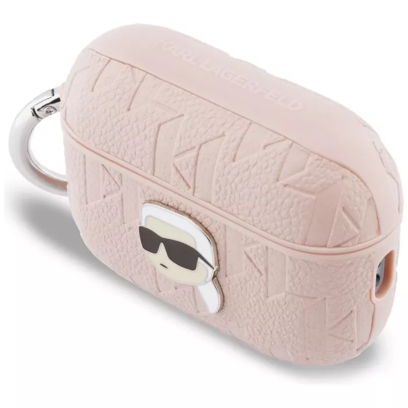 KARL LAGERFELD Monogram Karl Head -kotelo AirPods Pro 3:lle, pinkki