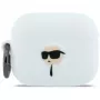 KARL LAGERFELD Silicone Karl Head 3D -kotelo AirPods Pro 3:lle, valkoinen