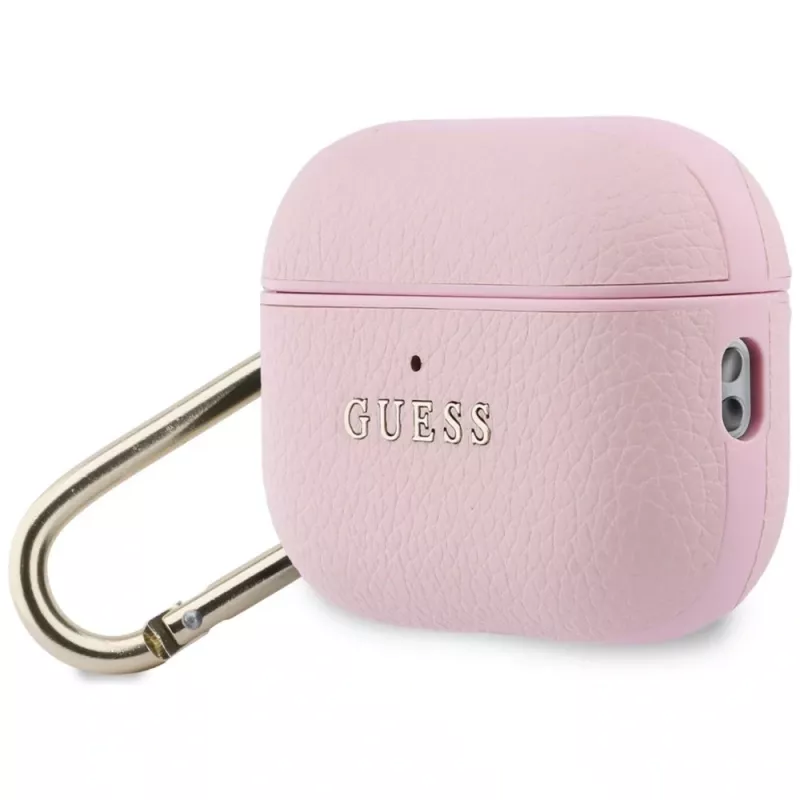 Guess Grained Classic Logo -suojakotelo Apple AirPods Pro 3. sukupolvelle - pinkki
