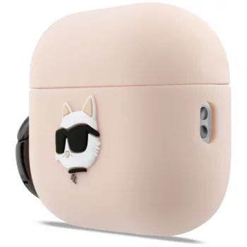 Karl Lagerfeld silikoni Choupette Head 3D -kotelo AirPods Pro 3, roosa