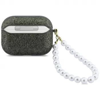 Guess Glitter Pearl Strap -kotelo AirPods Pro 3, khaki