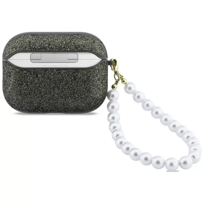 Guess Glitter Pearl Strap -kotelo AirPods Pro 3, khaki
