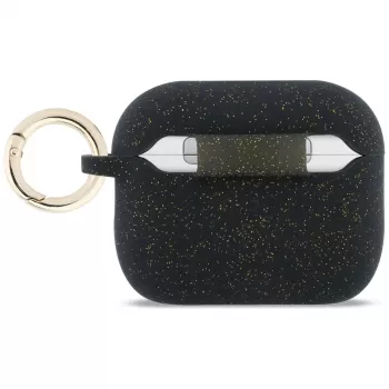 Guess silikoni Glitter Ring -kotelo AirPods Pro 3, musta