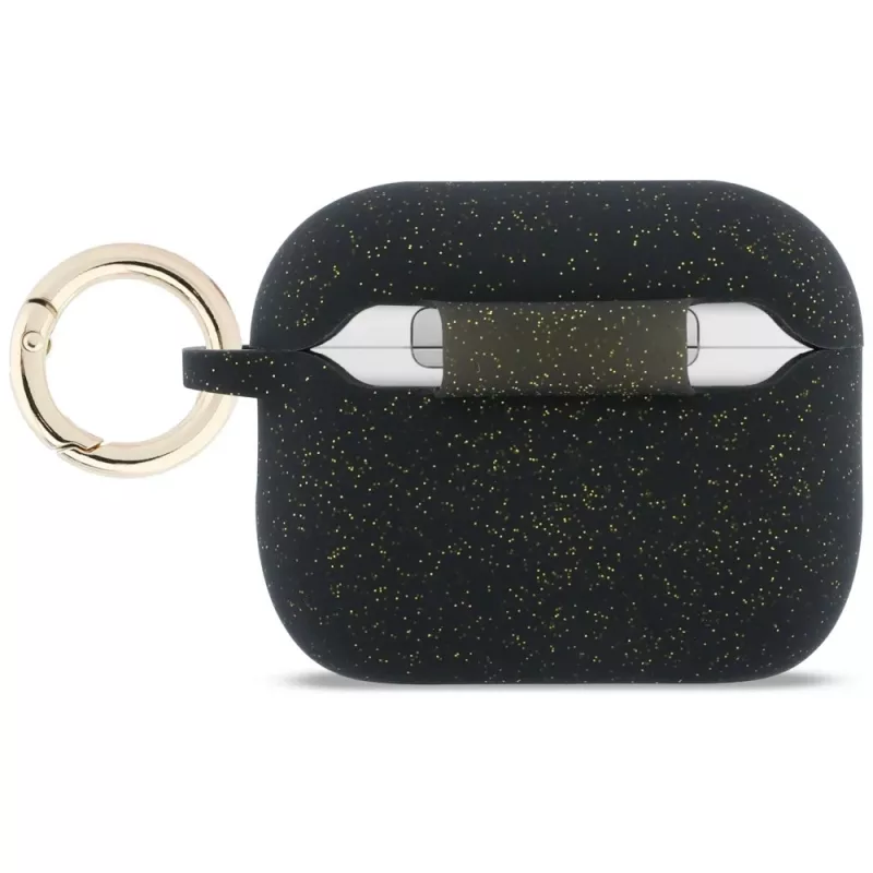 Guess silikoni Glitter Ring -kotelo AirPods Pro 3, musta