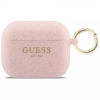 Guess silikoni Glitter Ring -kotelo AirPods Pro 3, roosa