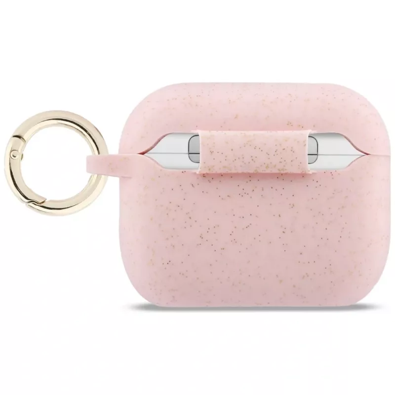 Guess silikoni Glitter Ring -kotelo AirPods Pro 3, roosa