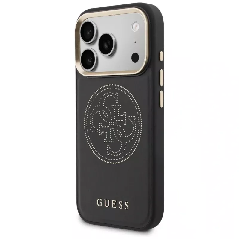 Guess Perforated 4G MagSafe -kotelo iPhone 17 Pro:lle, musta
