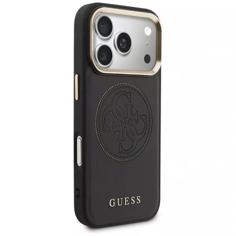 Guess Perforated 4G MagSafe -kotelo iPhone 17 Pro:lle, musta