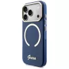 Guess IML Script Metal MagSafe -kotelo iPhone 17 Pro:lle, sininen