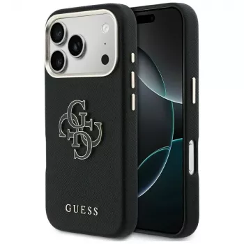 Guess FW Resin Logo -takakansi Apple iPhone 17 Pro:lle, musta
