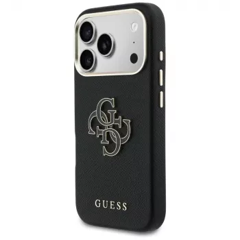 Guess FW Resin Logo -takakansi Apple iPhone 17 Pro:lle, musta