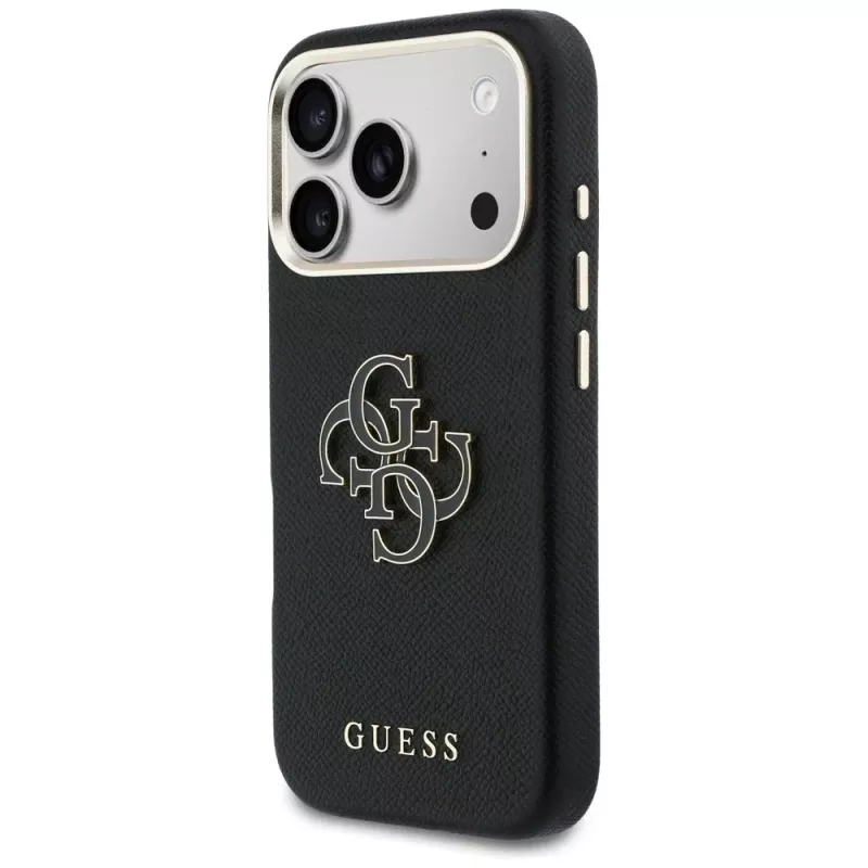 Guess FW Resin Logo -takakansi Apple iPhone 17 Pro:lle, musta