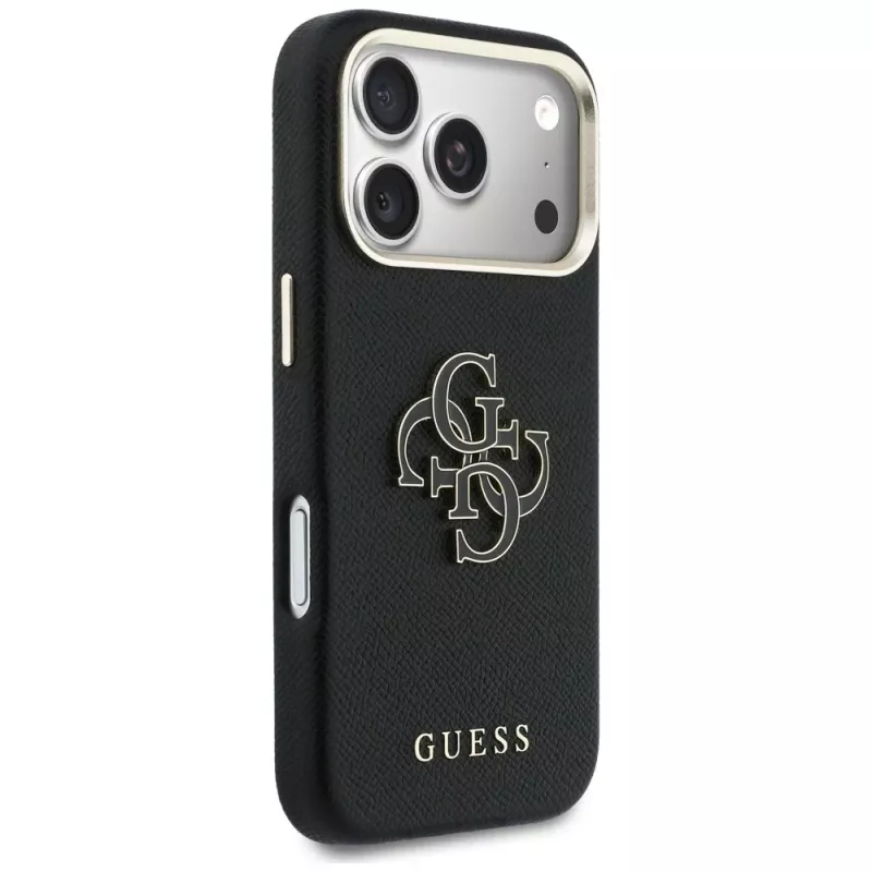 Guess FW Resin Logo -takakansi Apple iPhone 17 Pro:lle, musta