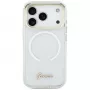 Guess IML Gradient Script Metal MagSafe -kotelo Apple iPhone 17:lle, valkoinen