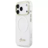 Guess IML Gradient Script Metal MagSafe -kotelo iPhone 17 Pro Max:lle, valkoinen