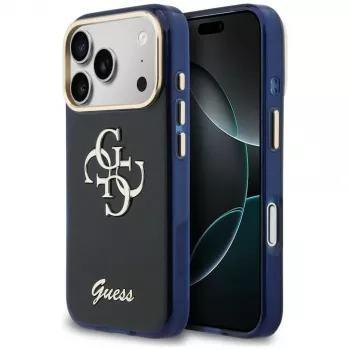 Guess IML 4G Script Metal -kotelo Apple iPhone 17 Pro Max:lle - sininen