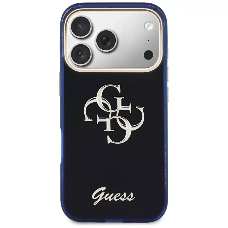 Guess IML 4G Script Metal -kotelo Apple iPhone 17 Pro Max:lle - sininen