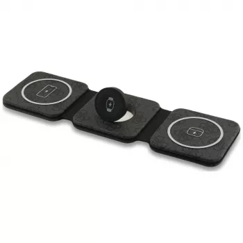 Guess 4G Wireless Charger - MagSafe 3-in-1 induktiolatausteline iPhonelle, AirPodsille ja Apple Watchille 15W (musta)