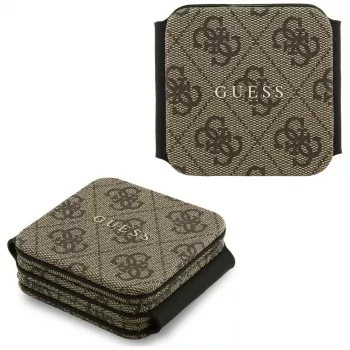 Guess 4G Langaton laturi - 3-in-1 MagSafe-latausasema iPhonelle, AirPodseille ja Apple Watchille 15W (Ruskea)