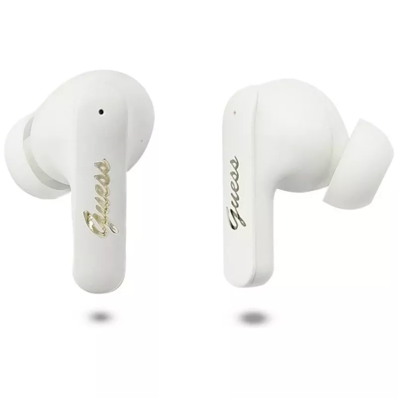 Guess Script Metal Logo -nappikuulokkeet True Wireless Stereo, valkoinen