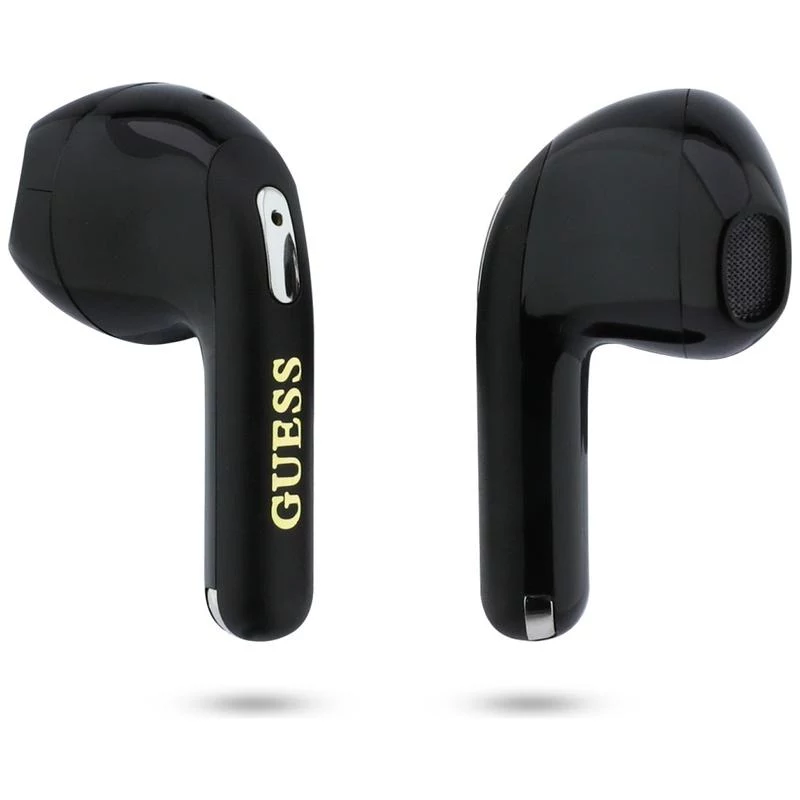 Guess Gold Line Triangle -nappikuulokkeet TWS Bluetooth latauskotelolla (musta)