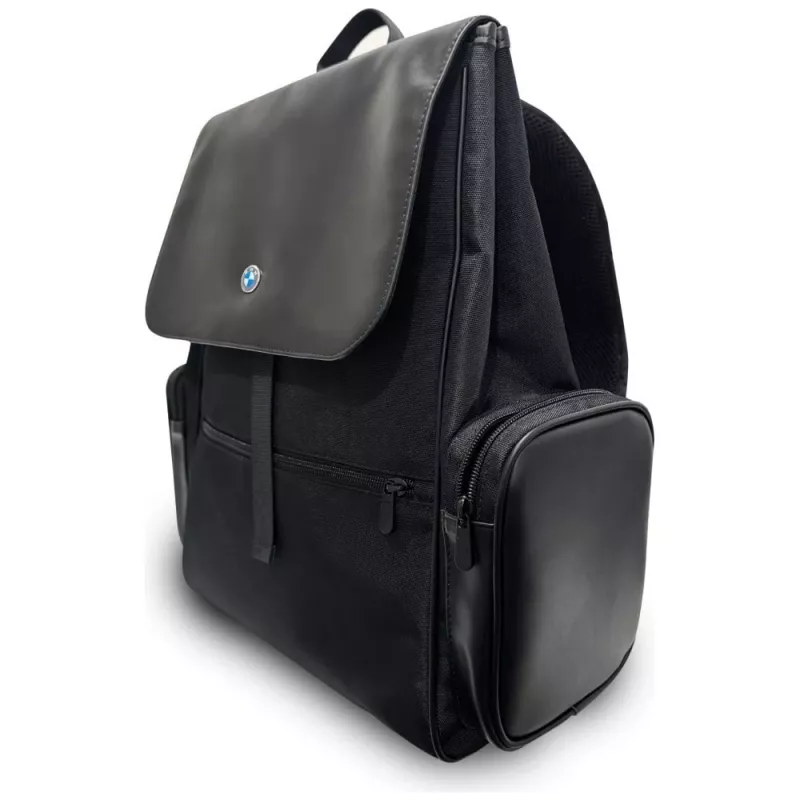 BMW Side Pockets Metal Logo -laptopreppu 15, musta