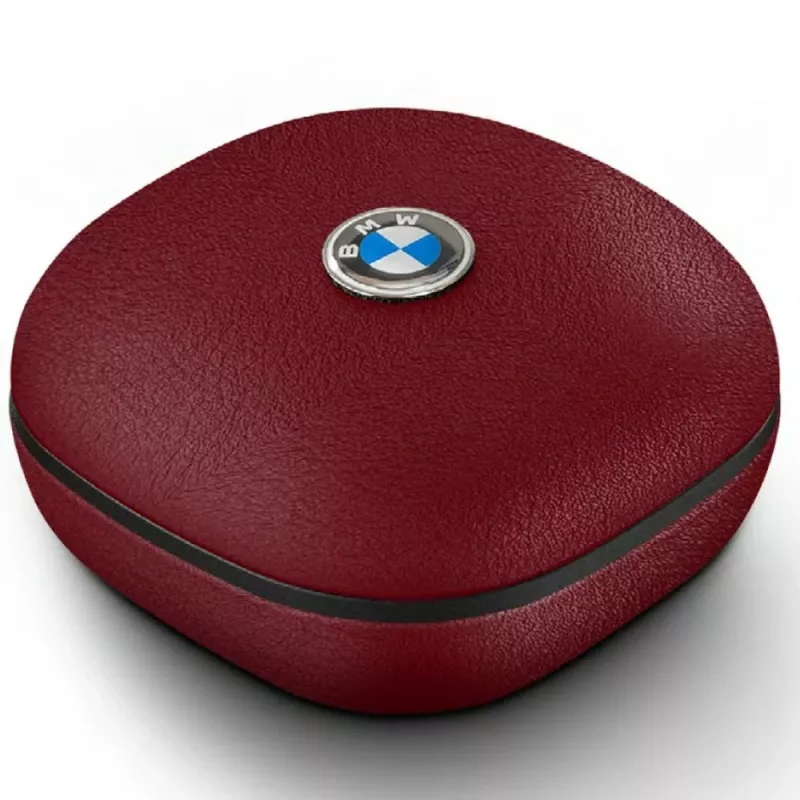 BMW Bluetooth-nappikuulokkeet Leather Metal Logo ENC, punainen