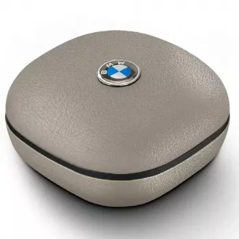 BMW LeatherMetal Logo -nappikuulokkeet TWS Bluetooth ENC:llä, taupe