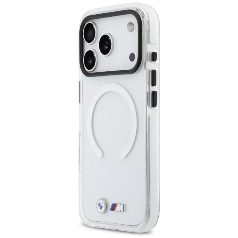 BMW M IML Shockproof Metal Logos -MagSafe-kuori iPhonelle 17 Pro, läpinäkyvä