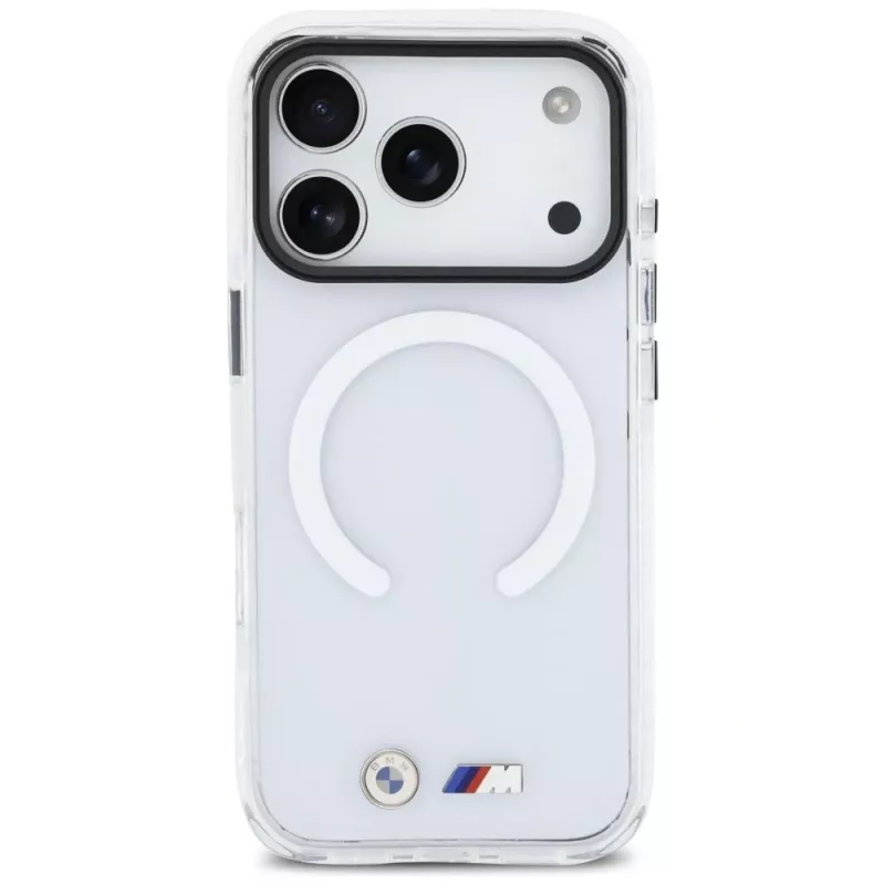 BMW M IML Shockproof Metal Logo -MagSafe-kuori iPhonelle 17 Pro Max, läpinäkyvä