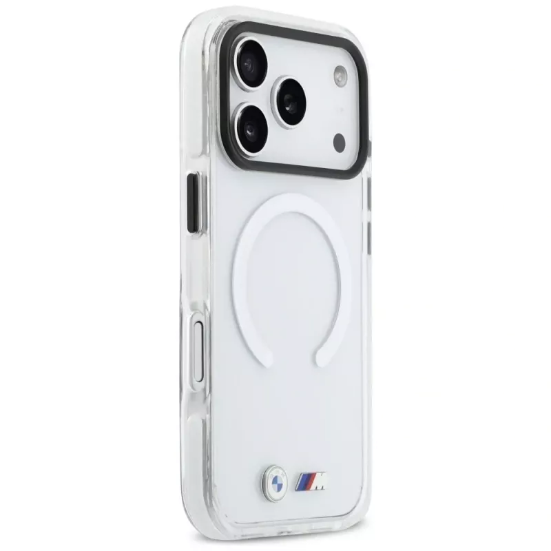 BMW M IML Shockproof Metal Logo -MagSafe-kuori iPhonelle 17 Pro Max, läpinäkyvä