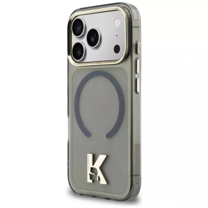 KARL LAGERFELD IML K Head Logo -MagSafe-kuori iPhonelle 17 Pro, musta