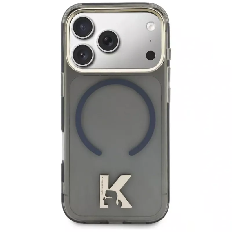 KARL LAGERFELD IML K Head Logo -MagSafe-kuori iPhonelle 17 Pro, musta